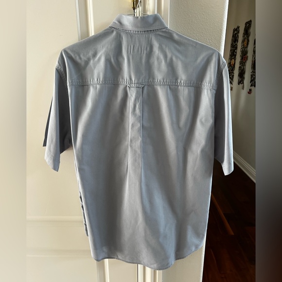 CLEARANCE Men’s M Woolrich Blue Button Down Fishing Lure Short Sleeve Shirt - Picture 3 of 9